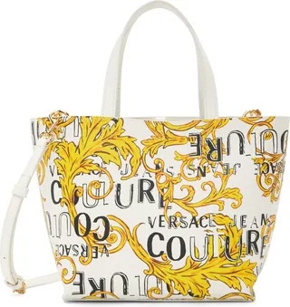 Versace Jeans Couture White Printed Tote