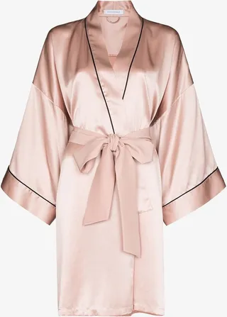 Pink Mimi Oyster Silk Satin Robe