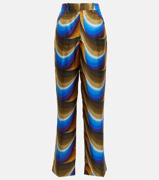 Silk straight pants