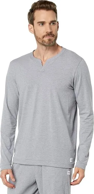 Rhone Element Lounge Henley (Light Gray Heather) Men's Clothing