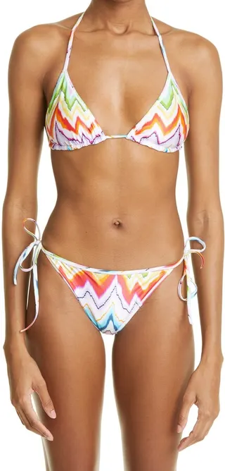 Zigzag Stripe Two-Piece Swimsuit