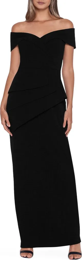 Off the Shoulder Evening Gown
