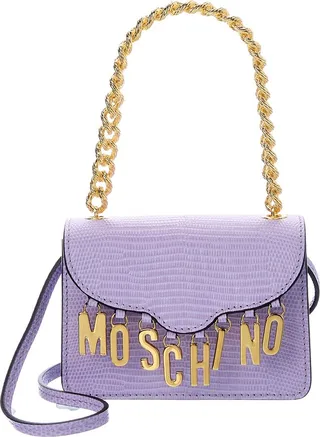 Moschino Logo Leather Shoulder Bag