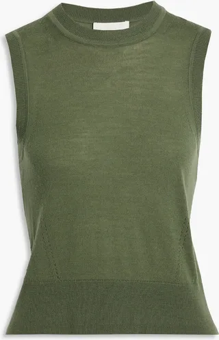 Tie-back wool-blend tank