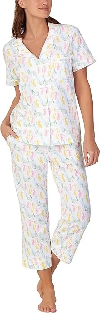 Bedhead PJs Short Sleeve Cropped PJ Set (Cotton Tail) Women's Pajama Sets