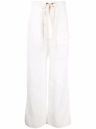 Flap Pockets Straight-Leg Trousers