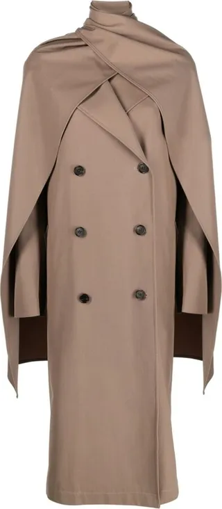 Scarf-Neck Trench Coat