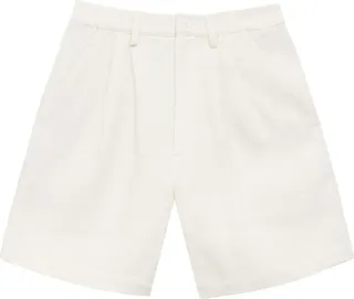 Carrie pleat-detail linen shorts