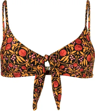 Martine floral-print bikini top