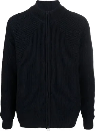 Ribbed-Knit Zipped Sweater