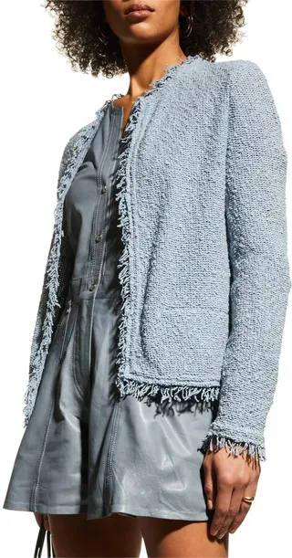 Shavani Open-Front Boucle Jacket