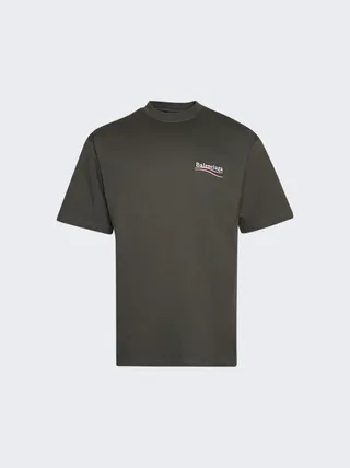 Classic T-shirt Khaki White And Red