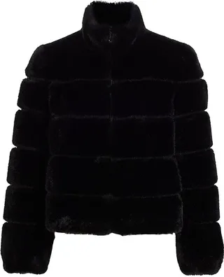 Jodi Faux Fur & Suede Bomber Jacket