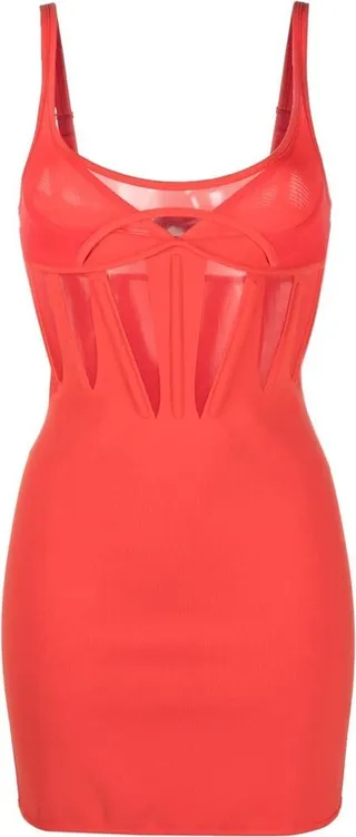 Laser-Cut Corset Minidress