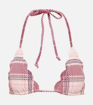 Broadway checked bikini top