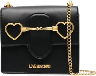 Love Moschino Heart Logo Plaque Shoulder Bag