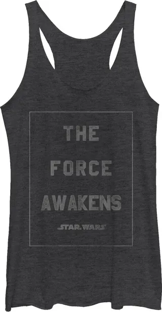 Women's Star Wars The Force Awakens Box Racerback Tank Top - Black Heather - Small