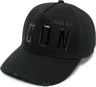 Black Icon Motif Cotton Cap