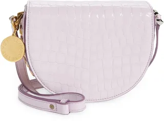 Small Frayme Croc Embossed Faux Leather Shoulder Bag