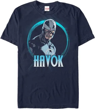 Men's Marvel X-Men Havok Circle T-Shirt - Navy Blue - 3X Large