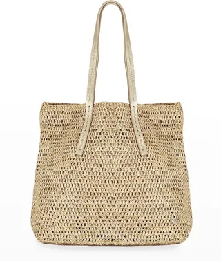 Karibo Raffia Metallic Beach Tote