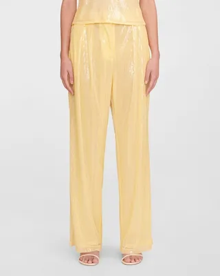 Luisa Sequined Wide-Leg Pants
