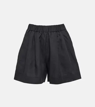 Zurich wide-leg linen shorts