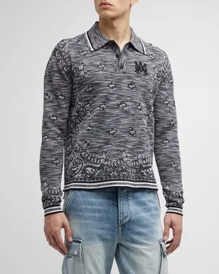 Men's Space-Dyed Bandana Polo Shirt