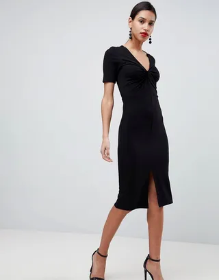 ASOS Twist Front Ponte Pencil Dress