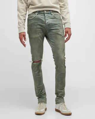Men's Slim-Fit Distressed Denim Skinny Jeans