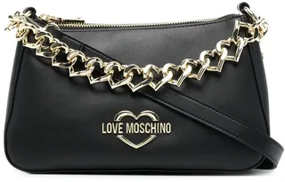 Logo-Plaque Faux-Leather Shoulder Bag