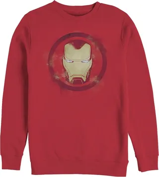 Men's Marvel Avengers: Endgame Smudged Iron Man Sweatshirt - Red - 2X Large