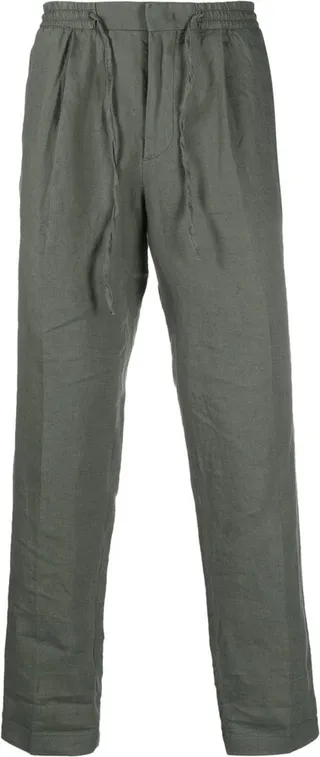 Drawstring Four-Pocket Straight Trousers