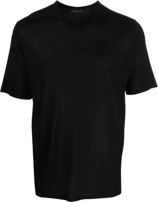 short-sleeve silk T-shirt