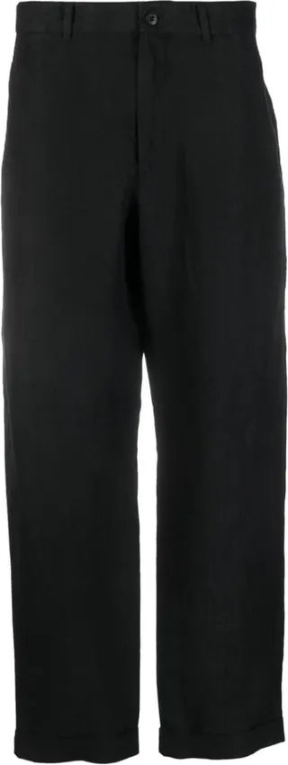 Front-Fastening Straight-Leg Trousers