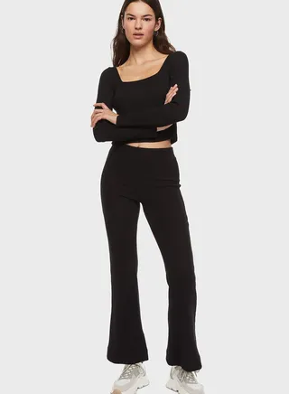 Ribbed Square Neck Top