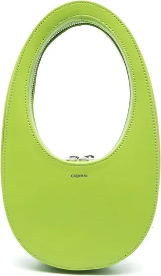 Curved Leather Tote Bag