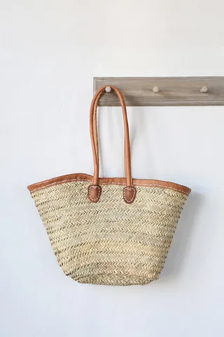 Leather Handle Market Tote Assorted