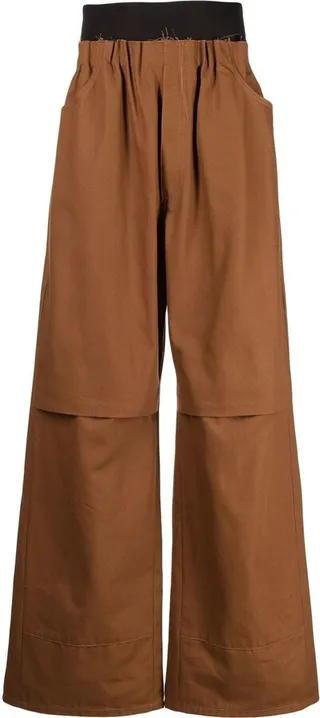 Gathered-Waist Wide-Leg Trousers