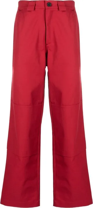 Red Straight-Leg Trousers