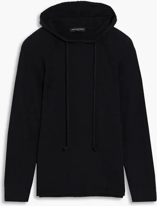 Bouclé-knit merino wool-blend hoodie