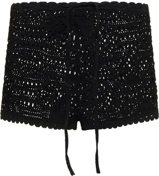 Saint Laurent Crochet Drawstring Shorts