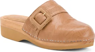 Leather Carved Clogs
