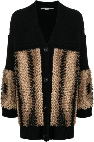 V-neck knitted cardigan
