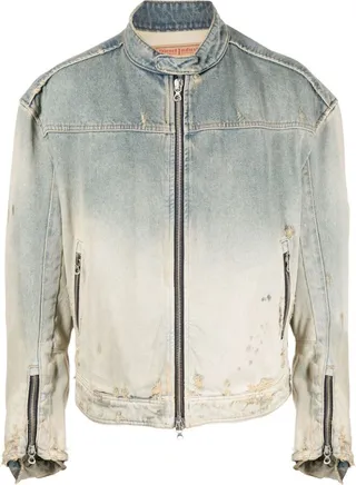 Faded-Effect Denim Jacket