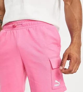 Puma acid bright cargo shorts in pink - exclusive to ASOS