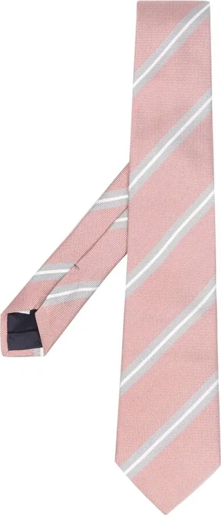 Diagonal-Striped Silk Tie