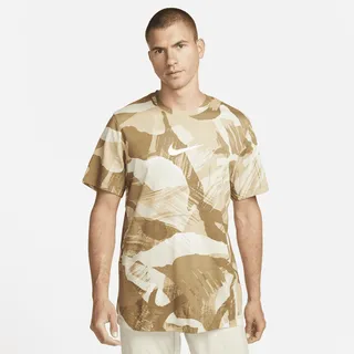 Nike Men's Dri-FIT Camo Print Training T-Shirt in Brown