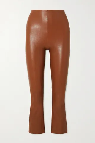 Commando - Cropped Faux Stretch-leather Flared Pants - Brown