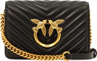 Pinko Love-Birds Quilted Chain-Linked Crossbody Bag